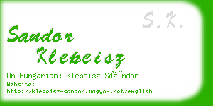 sandor klepeisz business card